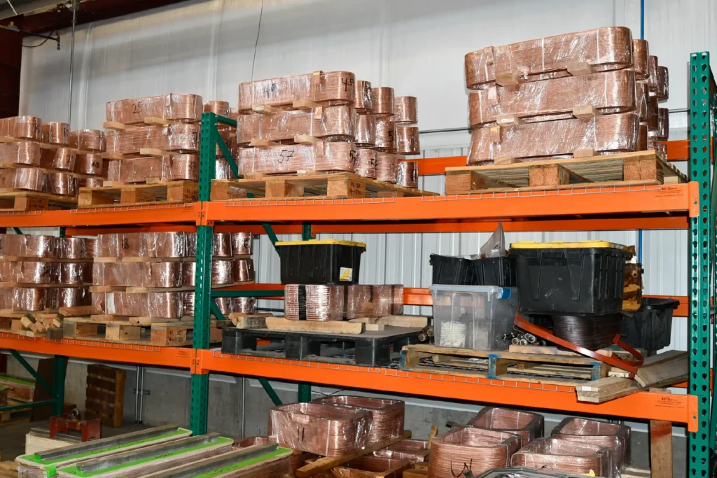 Sidewinder copper rotor coils in storage.